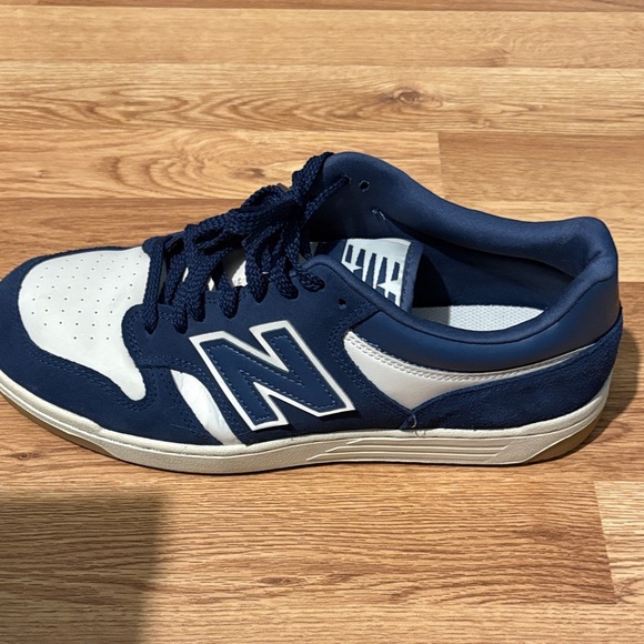 New Balance Men's Dark Blue and Cream Sneakers - Picture 1 of 4